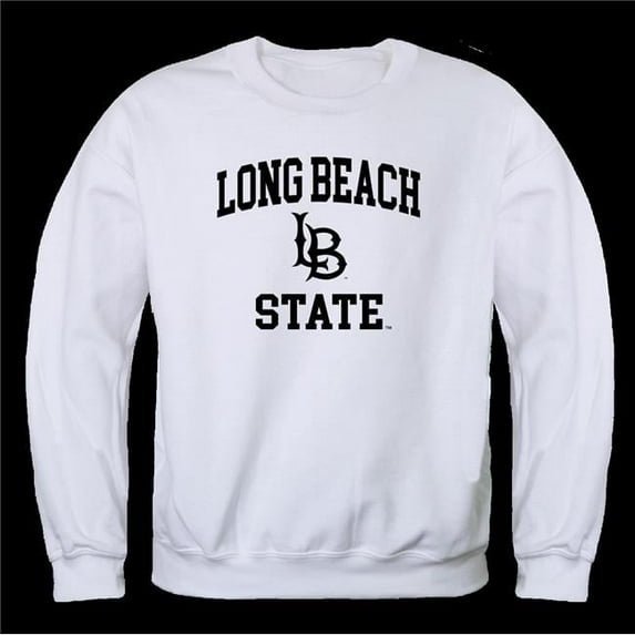 W Republic 568-109-WHT-05 California State University, Long Beach Seal Crewneck Sweatshirt, White - 2XL
