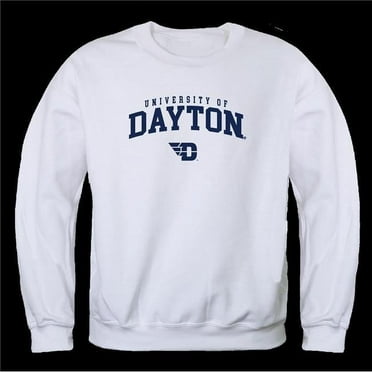 W Republic 568-119-WHT-01 University of Dayton Flyers Seal Crewneck Sweatshirt, White - Small