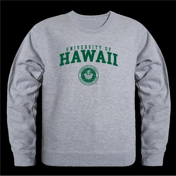 W Republic 568-122-HGY-01 University of Hawaii at Manoa Rainbow Warriors Seal Crewneck Sweatshirt, Heather Grey - Small