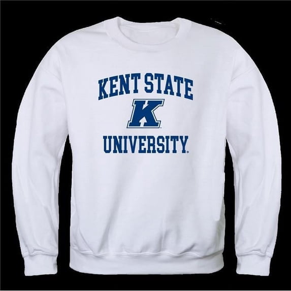 W Republic 568-128-WHT-03 Kent State University The Golden Eagles Seal Crewneck Sweatshirt, White - Large