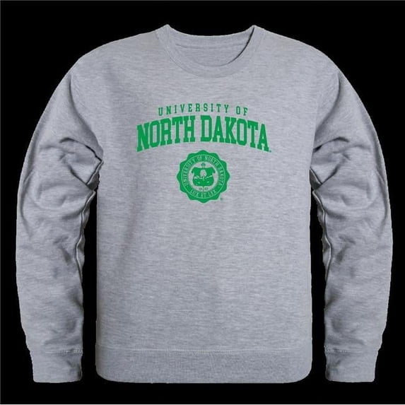 W Republic 568-141-HGY-04 University of North Dakota Fighting Hawks Seal Crewneck Sweatshirt, Heather Grey - Extra Large