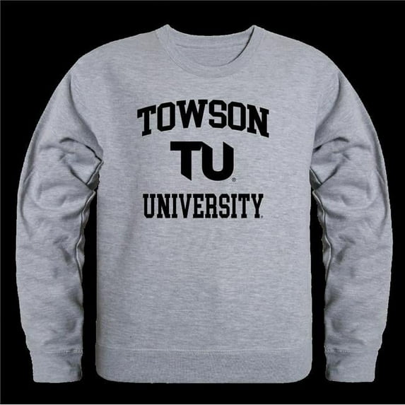 W Republic 568-153-HGY-05 Towson University Tigers Seal Crewneck Sweatshirt, Heather Grey - 2XL