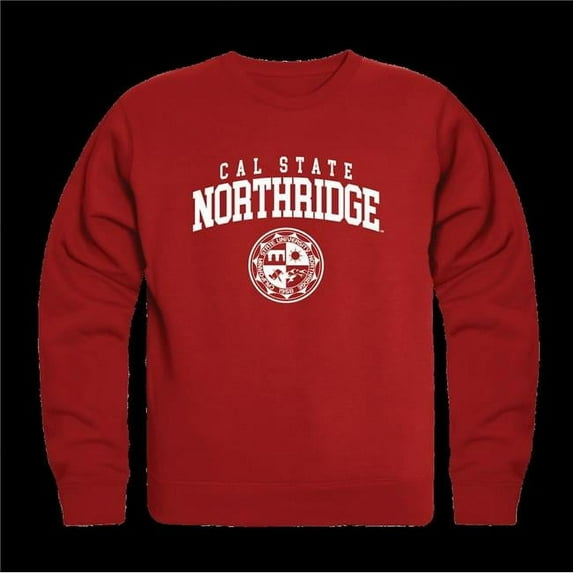 W Republic 568-166-RED-01 California State University, Northridge Matadors Seal Crewneck Sweatshirt, Red - Small