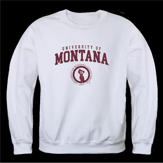 W Republic 568-191-WHT-03 Montana State University Grizzlies Seal Crewneck Sweatshirt, White - Large