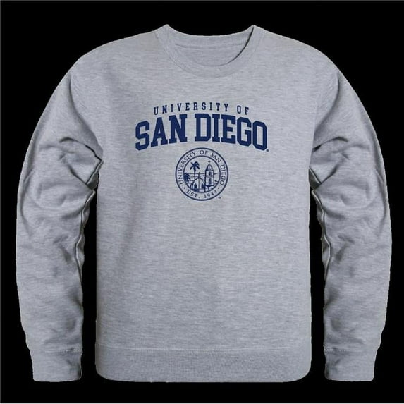 W Republic 568-197-HGY-01 University of San Diego Toreros Seal Crewneck Sweatshirt, Heather Grey - Small