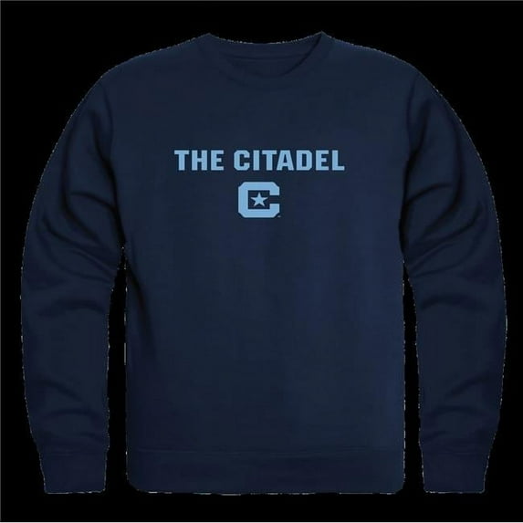 W Republic 568-239-NVY-03 Citadel Military College Bulldogs Seal Crewneck Sweatshirt, Navy - Large