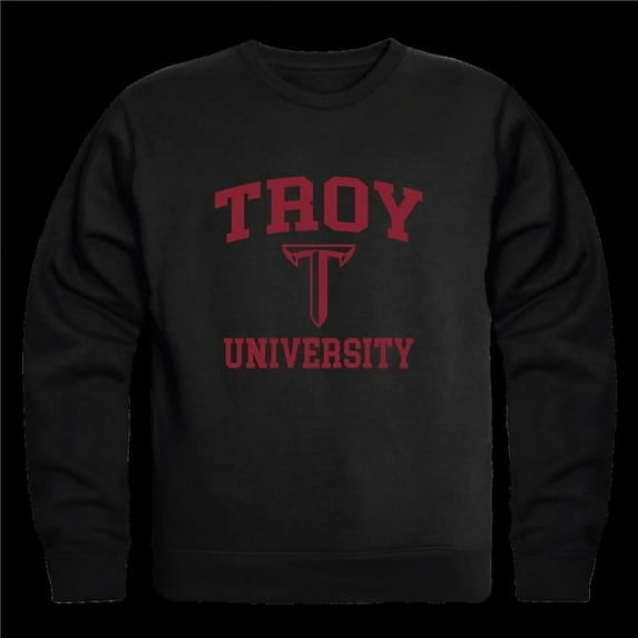 W Republic 568-254-BLK-04 Troy University Trojans Seal Crewneck Sweatshirt, Black - Extra Large