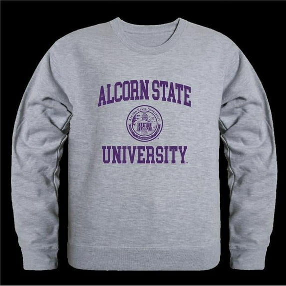 W Republic 568-261-HGY-01 Alcorn State University Braves Seal Crewneck Sweatshirt, Heather Grey - Small