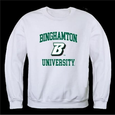 W Republic 568-267-WHT-04 Binghamton University Bearcats Seal Crewneck Sweatshirt, White - Extra Large