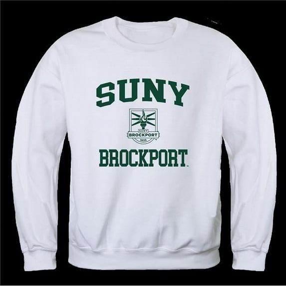 W Republic 568-271-WHT-01 The State University of New York Brockport Golden Eagles Seal Crewneck Sweatshirt, White - Small