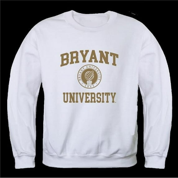 W Republic 568-272-WHT-02 Bryant University Bulldogs Seal Crewneck Sweatshirt, White - Medium
