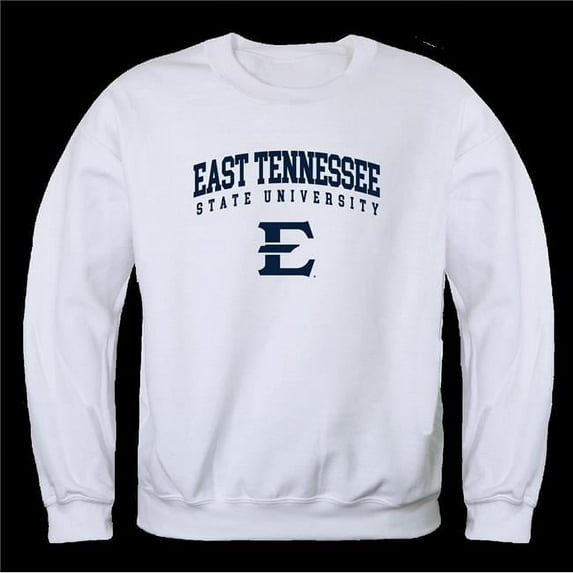 W Republic 568-294-WHT-03 East Tennessee State University Buccaneers Seal Crewneck Sweatshirt, White - Large