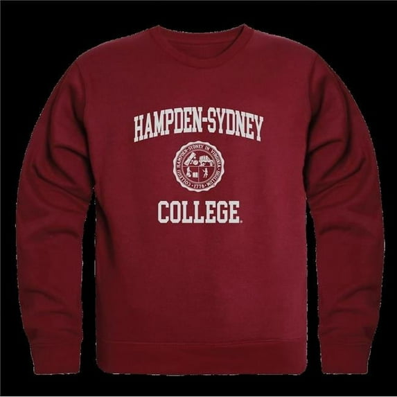 W Republic 568-309-MAR-02 Hampden Sydney College Tigers Seal Crewneck Sweatshirt, Maroon - Medium