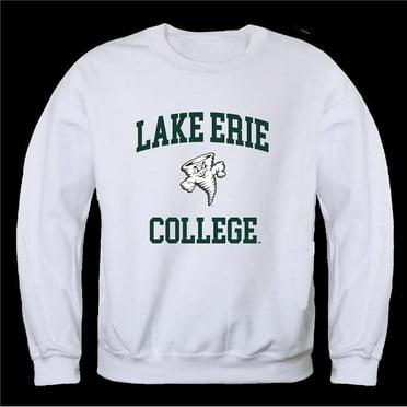W Republic 568-324-WHT-02 Lake Erie College Storm Seal Crewneck Sweatshirt, White - Medium