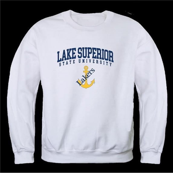 W Republic 568-325-WHT-03 Lake Superior State University Lakers Seal Crewneck Sweatshirt, White - Large