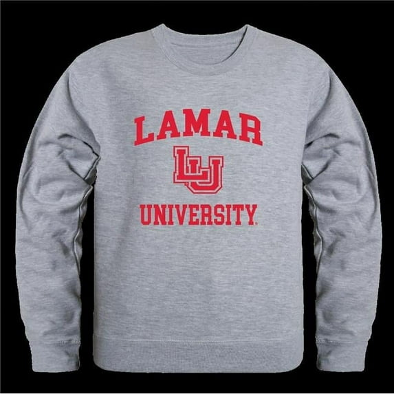 W Republic 568-326-HGY-03 Lamar University Cardinals Seal Crewneck Sweatshirt, Heather Grey - Large