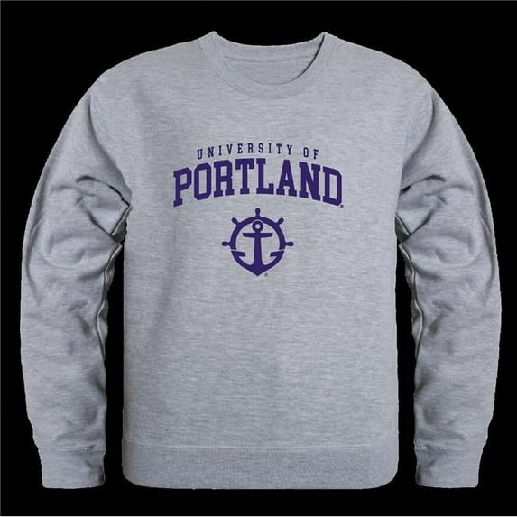 W Republic 568-363-HGY-05 University of Portland Pilots Seal Crewneck Sweatshirt, Heather Grey - 2XL