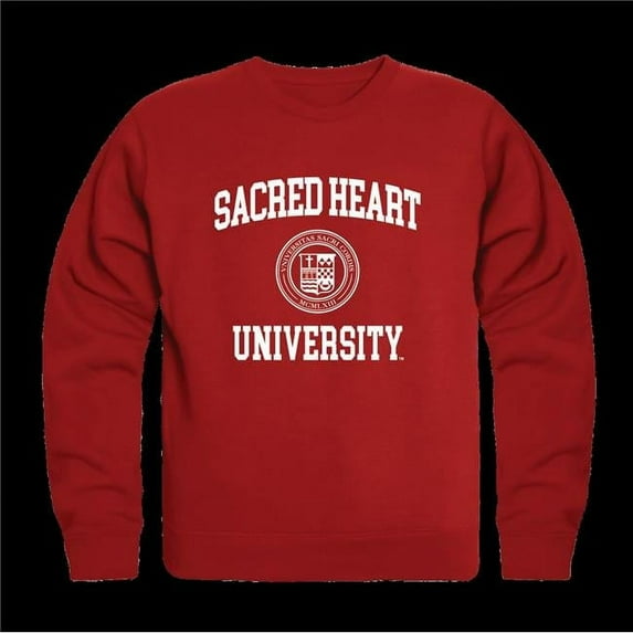 W Republic 568-372-RED-02 Sacred Heart University Pioneers Seal Crewneck Sweatshirt, Red - Medium