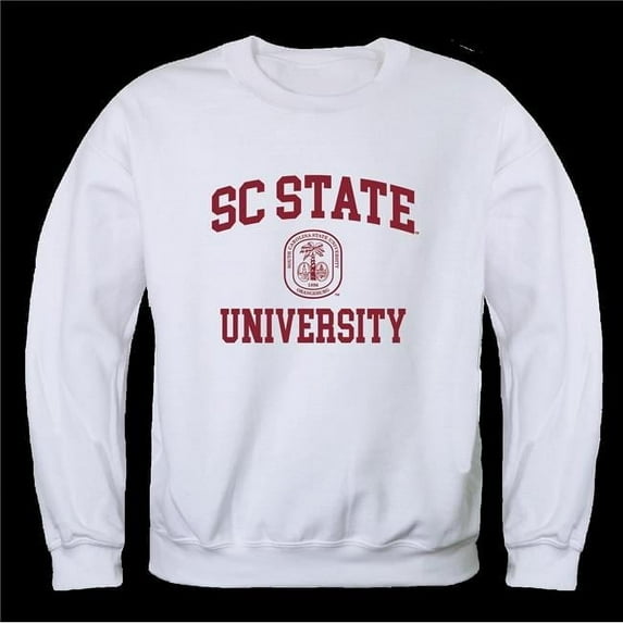W Republic 568-384-WHT-01 South Carolina State University Bulldogs Seal Crewneck Sweatshirt, White - Small