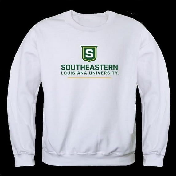 W Republic 568-385-WHT-03 Southeastern Louisiana University Lions Seal Crewneck Sweatshirt, White - Large