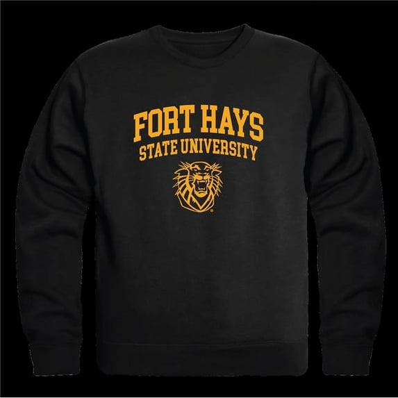 W Republic 568-442-BLK-03 Fort Hays State University Tigers Seal Crewneck Sweatshirt, Black - Large