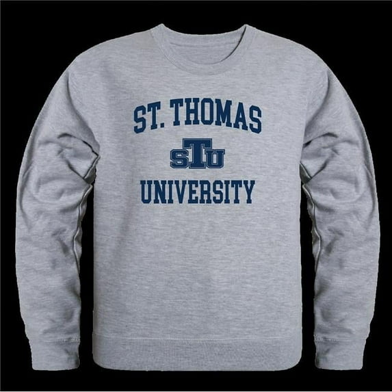 W Republic 568-480-HGY-04 St. Thomas University Bobcats Seal Crewneck Sweatshirt, Heather Grey - Extra Large