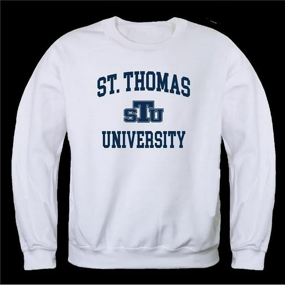 W Republic 568-480-WHT-02 St. Thomas University Bobcats Seal Crewneck Sweatshirt, White - Medium