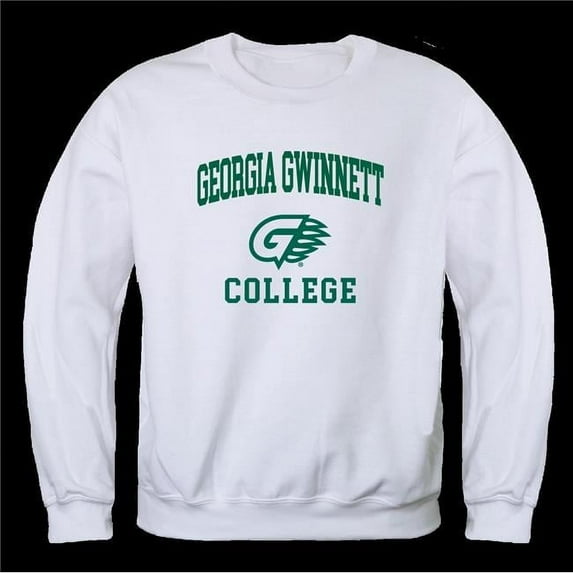 W Republic 568-493-WHT-04 Georgia Gwinnett College Grizzlies Seal Crewneck Sweatshirt, White - Extra Large