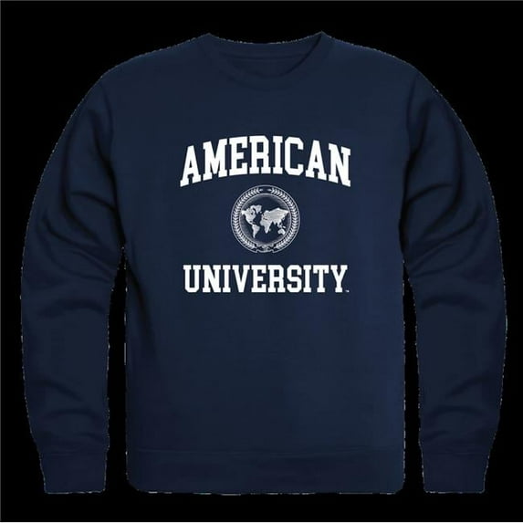 W Republic 568-498-NVY-04 American University Eagles Seal Crewneck Sweatshirt, Navy - Extra Large
