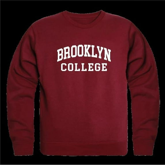 W Republic 568-503-MAR-04 Brooklyn College Bulldogs Seal Crewneck Sweatshirt, Maroon - Extra Large