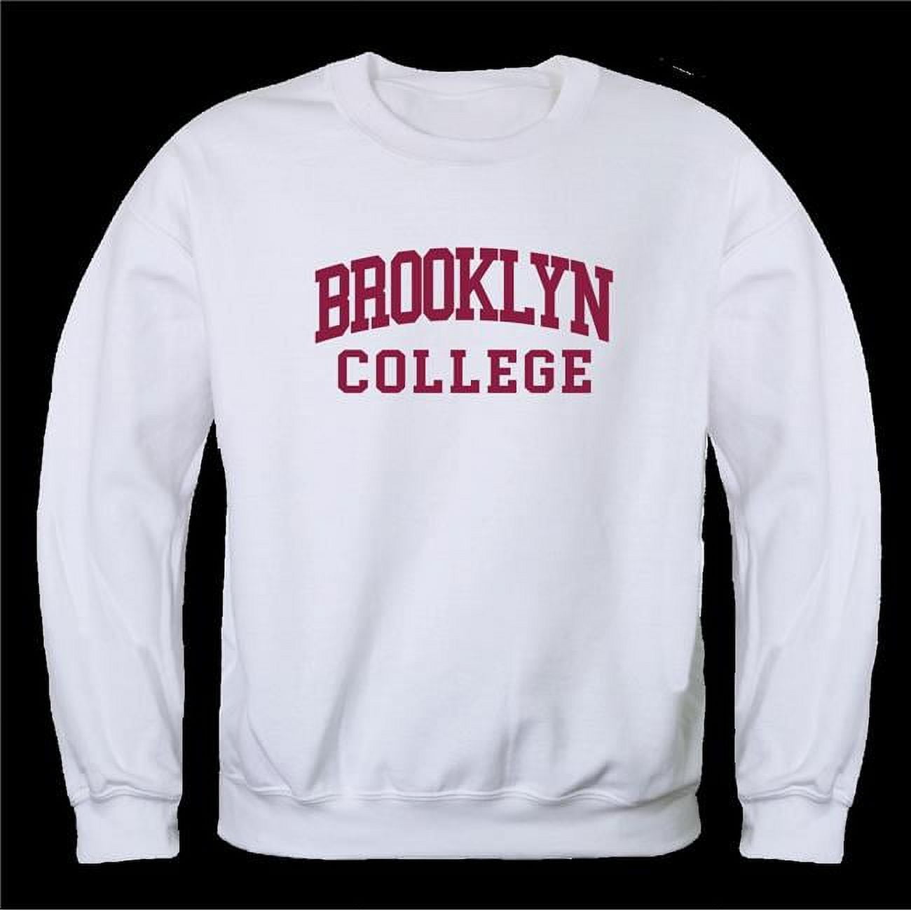 W Republic 568 503 WHT 01 Brooklyn College Bulldogs Seal Crewneck Sweatshirt White Small