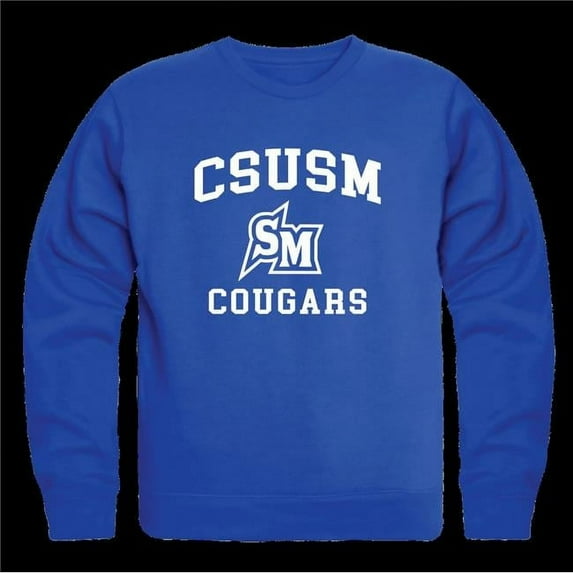 W Republic 568-506-RYL-02 California State University, San Marcos Cougars Seal Crewneck Sweatshirt, Royal - Medium