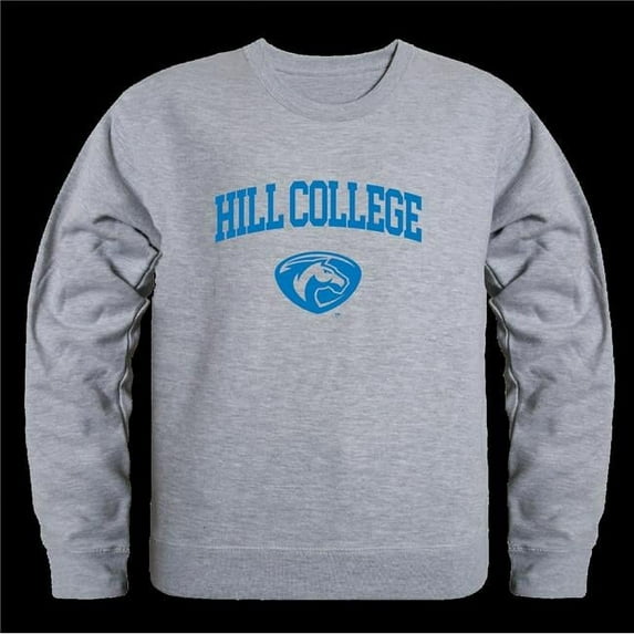 W Republic 568-523-HGY-01 Hill College Rebels Seal Crewneck Sweatshirt, Heather Grey - Small