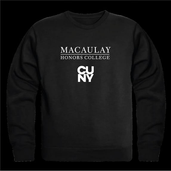 W Republic 568-534-BLK-02 Macaulay Honors College Seal Crewneck Sweatshirt, Black - Medium