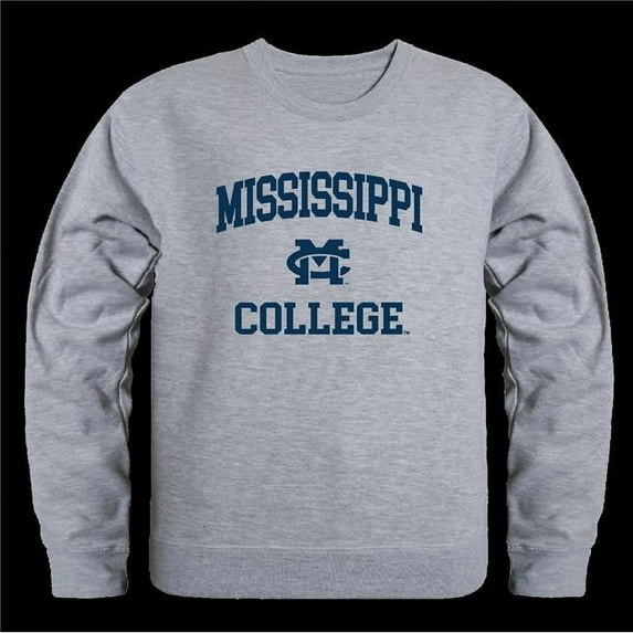 W Republic 568-544-HGY-03 Mississippi College Choctaws Seal Crewneck Sweatshirt, Heather Grey - Large