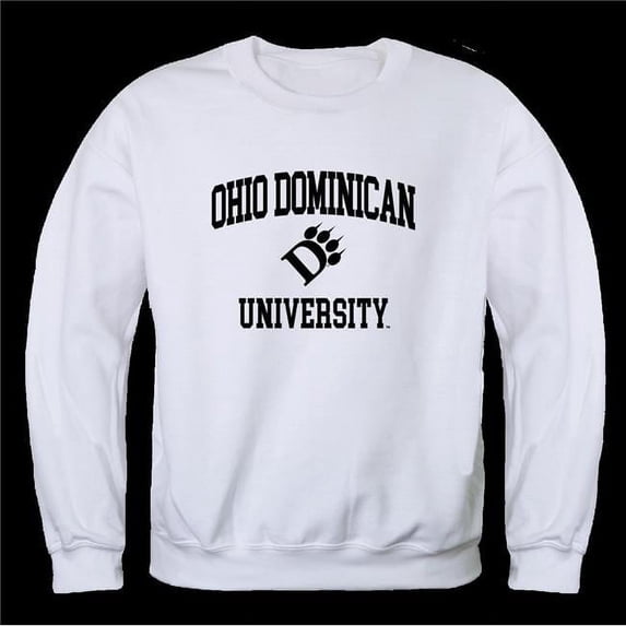 W Republic 568-563-WHT-02 Ohio Dominican University Panthers Seal Crewneck Sweatshirt, White - Medium