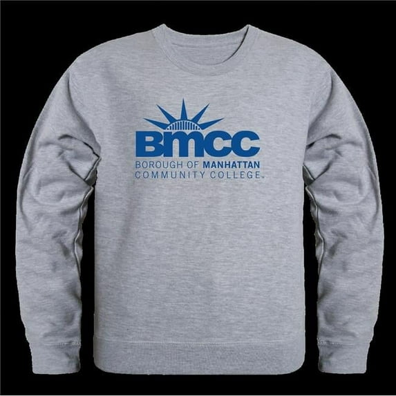W Republic 568-618-HGY-05 Borough of Manhattan Community College Panthers Seal Crewneck Sweatshirt, Heather Grey - 2XL
