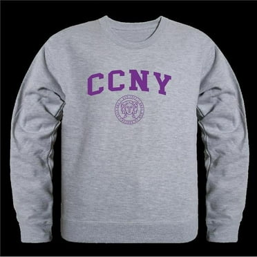 W Republic 568-633-HGY-05 The City College of New York Beavers Seal Crewneck Sweatshirt, Heather Grey - 2XL