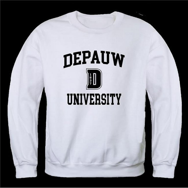 W Republic 568 636 WHT 03 DePauw University Tigers Seal Crewneck