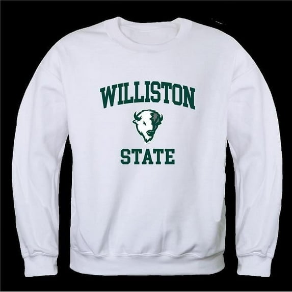 W Republic 568-684-WHT-01 Williston State College Tetons Seal Crewneck Sweatshirt, White - Small