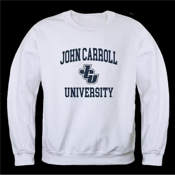 W Republic 568-694-WHT-04 John Carroll University Blue Streaks Seal Crewneck Sweatshirt, White - Extra Large