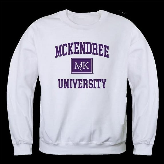 W Republic 568-721-WHT-05 McKendree University Bearcats Seal Crewneck Sweatshirt, White - 2XL