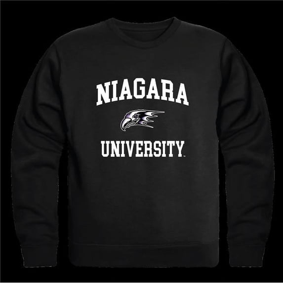 W Republic 568-723-BLK-01 Niagara University Purple Eagles Seal Crewneck Sweatshirt, Black - Small