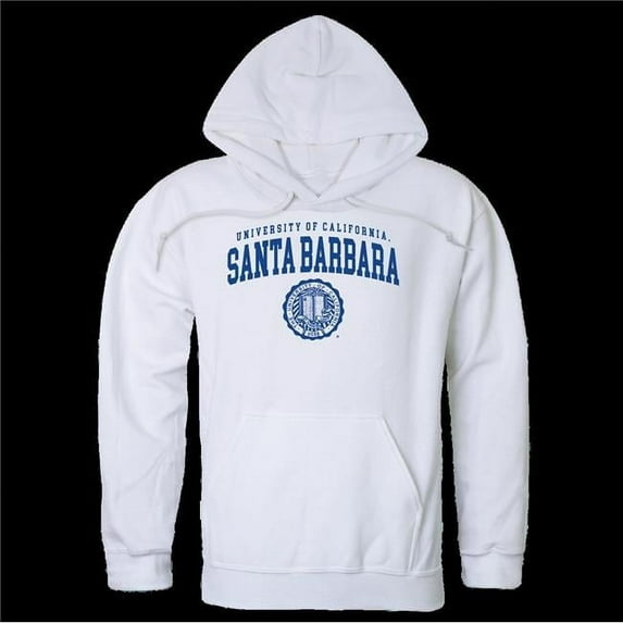 W Republic 569-112-WHT-05 University of California, Santa Barbara Gauchos Seal Hoodie, White - 2XL