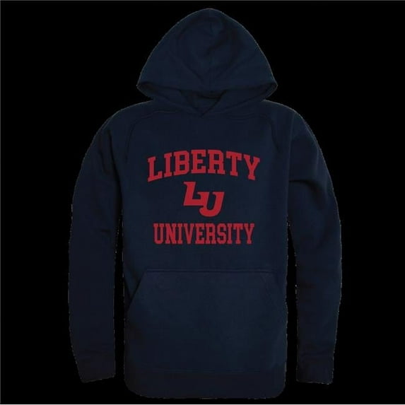 W Republic 569-129-NVY-04 Liberty University Flames Seal Hoodie, Navy - Extra Large