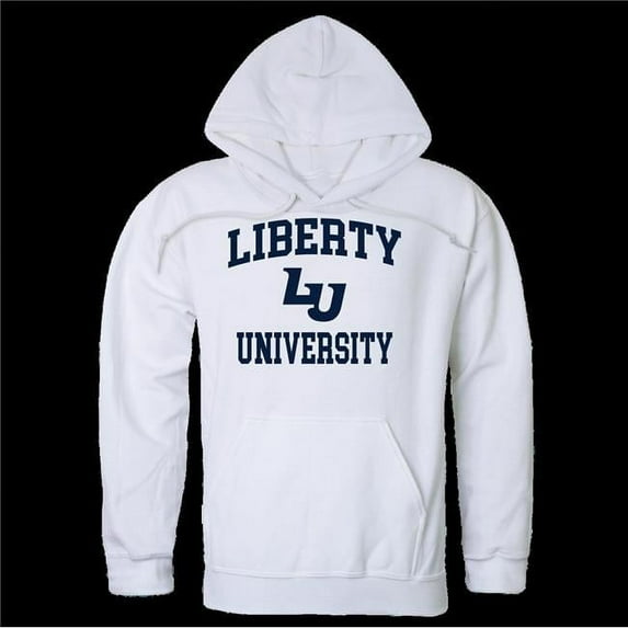 W Republic 569-129-WHT-03 Liberty University Flames Seal Hoodie, White - Large