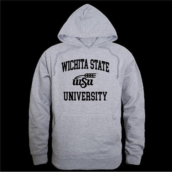 W Republic 569-158-HGY-03 Wichita State University Shockers Seal Hoodie, Heather Grey - Large