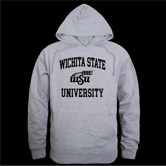 W Republic 569-158-HGY-04 Wichita State University Shockers Seal Hoodie, Heather Grey - Extra Large