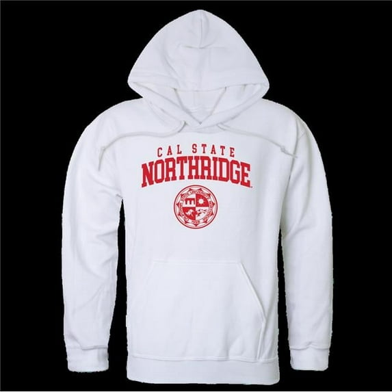 W Republic 569-166-WHT-01 California State University, Northridge Matadors Seal Hoodie, White - Small