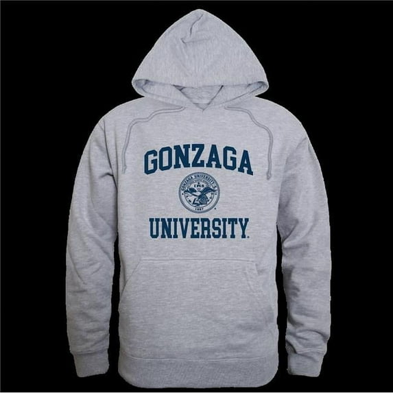 W Republic 569-187-HGY-01 Gonzaga University Bulldogs Seal Hoodie, Heather Grey - Small